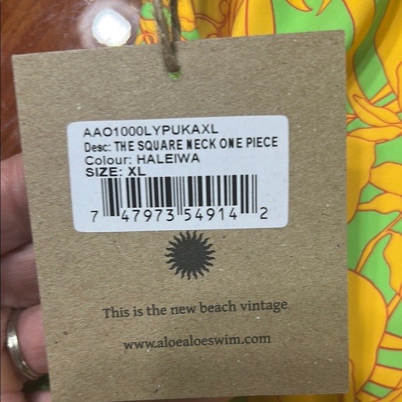 Aloé Aloé Yellow and Green Floral Swimsuit - Picture 3 of 4